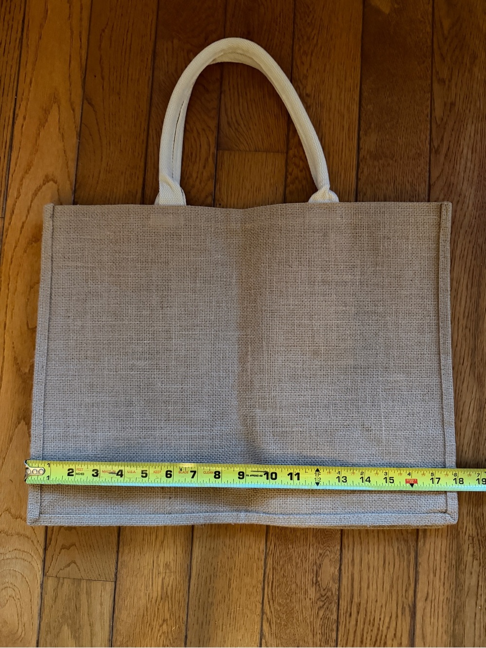 Everyday Natural Tote Bag with White Handles